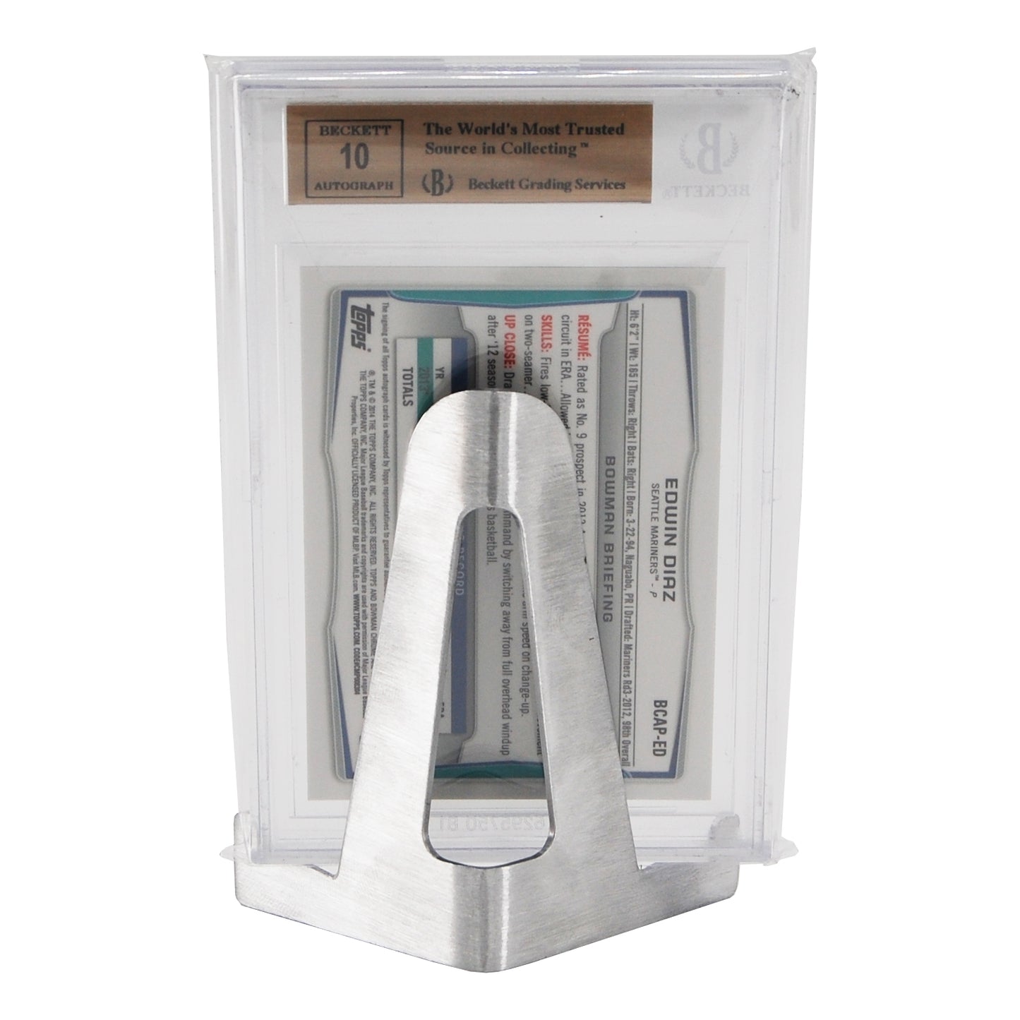 Enjoy Your Cards Brushed Aluminum Easel Style Card Stand (BGS / High Back)