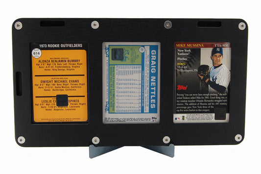 Aluminum 3 Card Frame (accepts Pro-Mold 35 pt. or 55 pt. magnetic card holders)